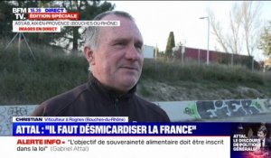 Déclaration de politique générale de Gabriel Attal: "Il n'y a rien de concret" pour les agriculteurs, estime Christian, viticulteur dans les Bouches-du-Rhône