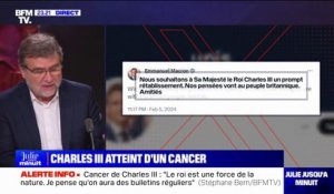 Cancer de Charles III: Emmanuel Macron souhaite "un prompt rétablissement" au souverain britannique