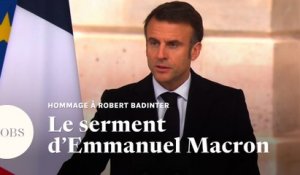 L'hommage à Badinter : Macron fait le serment "d'être fidèle à son enseignement"