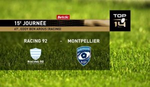 TOP 14 - Essai de Eddy BEN AROUS (R92) - Racing 92 - Montpellier Hérault Rugby