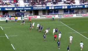 TOP 14 - Essai de Brandon PAENGA-AMOSA (MHR) - Montpellier Hérault Rugby - Aviron Bayonnais