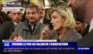 Au Salon de l'agriculture, Marine Le Pen réaffirme son soutien à Jordan Bardella