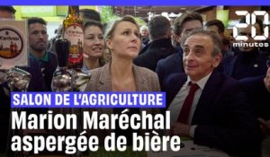 Salon de l'Agriculture : Marion Maréchal aspergée de bière