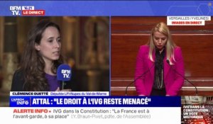 IVG dans la Constitution: "Ce droit est toujours remis en cause", rappelle Clémence Guetté, députée LFI