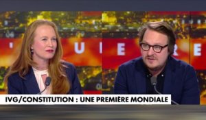 Geoffroy Lejeune et Violette Spillebout débattent au sujet de l'inscription de l'IVG à la Constitution