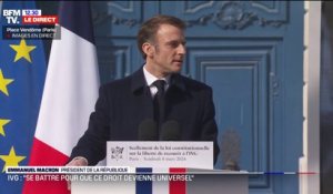 IVG dans la Constitution: "Le progrès des droits des femmes est le progrès des droits de l'Homme", souligne Emmanuel Macron