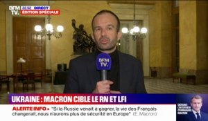 "Ces propos sont particulièrement irresponsables": Manuel Bompard (LFI) répond aux critiques d'Emmanuel Macron sur ceux "qui font le choix de la défaite" de l'Ukraine