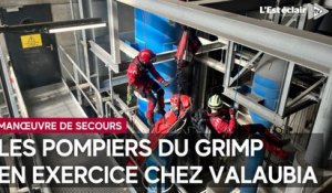 Les pompiers du Grimp évacuent un salarié de Valaubia lors d'un exercice