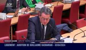 Audition à l'Assemblée nationale - Politique du logement : audition de Guillaume Kasbarian  - 03/04/2024