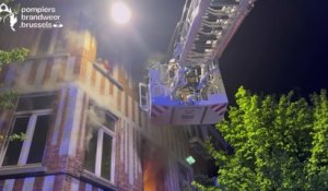 Incendie rue Albert de Latour à Schaerbeek: des flammes impressionnantes
