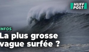 Les images impressionnantes de ce surfeur sur la possible plus grosse vague jamais surfée