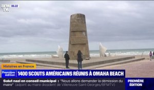 1.400 scouts américains se sont réunis sur la plage d'Omaha Beach en Normandie