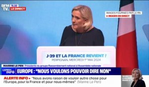 "L'Union européenne: une machine à fabriquer des systèmes vicieux au lieu de prôner des systèmes vertueux", déclare Marine Le Pen