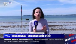 "On profite de la mer": À Concarneau, les touristes profitent du week-end prolongé pour se balader sur la plage
