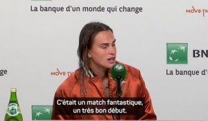 Roland-Garros - Sabalenka : "J'ai joué mon meilleur tennis"