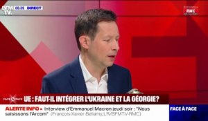 François-Xavier Bellamy (LR) propose "d'arrimer l'Ukraine à l'espace européen" mais "sans en faire un État membre de l'UE"