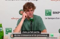 Roland-Garros - Sinner : "Ça fait partie de ma croissance et du processus"
