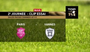 TOP 14 - Essai de Salesi RAYASI (RCV) - Stade Français Paris - RC Vannes