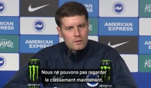 Brighton - Hürzeler : "Nous ne pouvons pas regarder le classement maintenant"