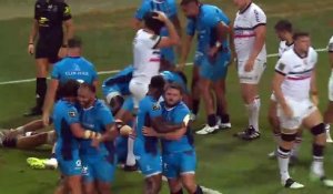 TOP 14 - Essai de Wilfried HOUNKPATIN (MHR) - Montpellier Hérault Rugby - Stade Toulousain