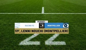 TOP 14 - Essai de Lenni NOUCHI (MHR) - Racing 92 - Montpellier Hérault Rugby