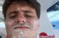 Séance rasage pour Basile Bourgnon - Voile - Transat Café L'Or