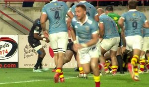 TOP 14 - Essai de Wilfrid HOUNKPATIN (MHR) - USA Perpignan - Montpellier Hérault Rugby