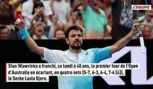 Vainqueur d'un match en Grand Chelem à 40 ans et 296 jours : où situer la perf de Stanislas Wawrinka? - Tennis - Open d'Australie