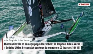 Thomas Coville et son équipage décrochent le Trophée Jules-Verne - Voile - Jules Verne