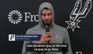 Spurs - Wembanyama : "Si je n'avais pas confiance en mon corps, je n'aurais pas joué"