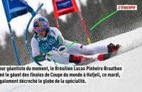Le Brésilien Lucas Pinheiro Braathen remporte le globe du géant en Coupe du monde - Ski - Coupe du monde (H)