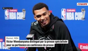 Victor Wembanyama distingué par la presse spécialisée pour sa pertinence en conférence de presse - Basket - NBA