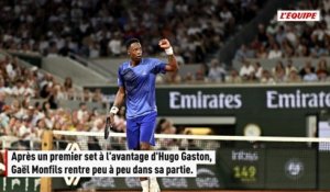 Hugo Gaston et Gaël Monfils régalent le court Philippe-Chatrier en réalisant un double tweener - Tennis - Roland-Garros