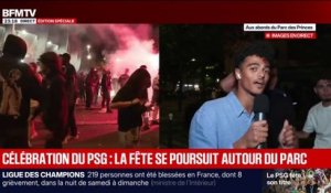 Victoire du PSG: la fête se poursuit aux abords du Parc des Princes