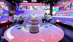 Doué, Zaïre-Emery, Dembélé et Barcola présentent les Ligue des champions du PSG sur le court Philippe-Chatrier - Foot - Ligue des champions - Roland-Garros