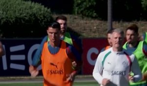 Portugal - Cristiano Ronaldo et ses coéquipiers à l'entraînement avant la Coupe du monde