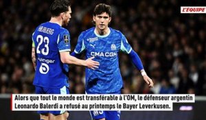 Transferts : l'Argentin de l'OM Leonardo Balerdi a refusé le Bayer Leverkusen - Foot - Ligue 1