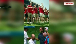 Des supporters norvégiens au soutien de deux compatriotes participant à un tournoi de golf du PGA Tour à la veille du match contre la France - Coupe du monde 2026 - Norvège