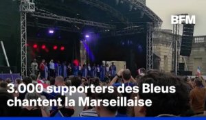 3.000 supporters des Bleus chantent la Marseillaise avant le coup d'envoi de la demi-finale