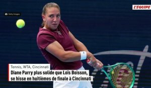 Diane Parry plus solide que Loïs Boisson, se hisse en huitièmes de finale à Cincinnati - Tennis