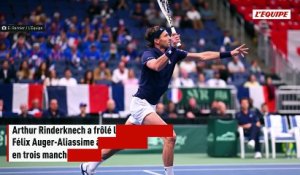 Malgré une belle résistance, Arthur Rinderknech n'a pas pu empêcher Félix Auger-Aliassime d'éliminer la France et d'envoyer le Canada en phase finale de la Coupe Davis - Tennis - Coupe Davis