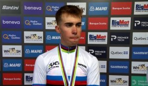 Championnats du Monde UCI Montréal 2026 - Benjamin Noval après sa médaille d'or sur le contre-la-montre Juniors