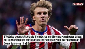L'Atlético de Madrid sans trembler face à Manchester United, Leny Yoro expulsé - Foot - Ligue des champions