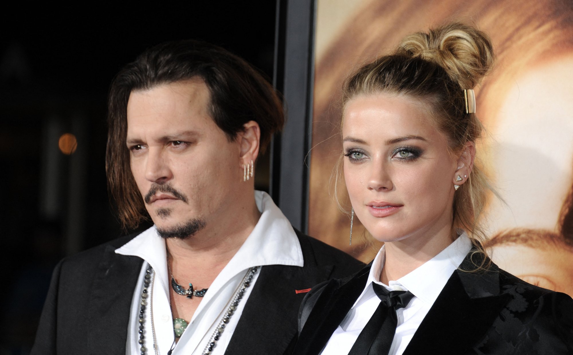 Johnny Depp et Amber Heard à la première de 