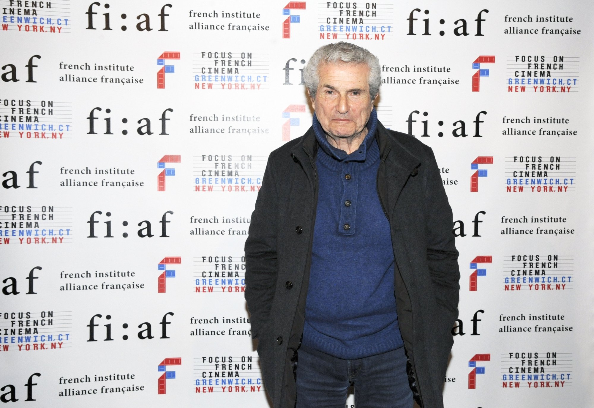 Claude Lelouch lors du photocall d'ouverture à la FIAF (French Institute Alliance Française) à New York, le 28 mars 2017.