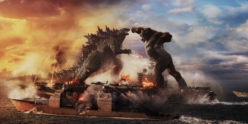 Le combat de Godzilla et de Kong dans 