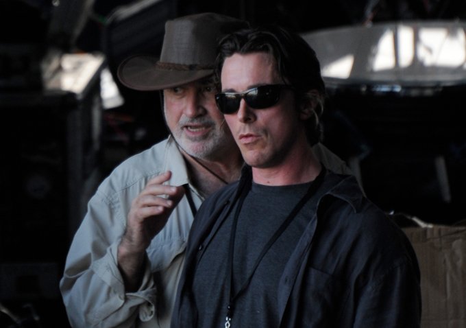 Terrence Malick et Christian Bale sur le tournage de [ITALIC]Knight of Cups[/ITALIC]