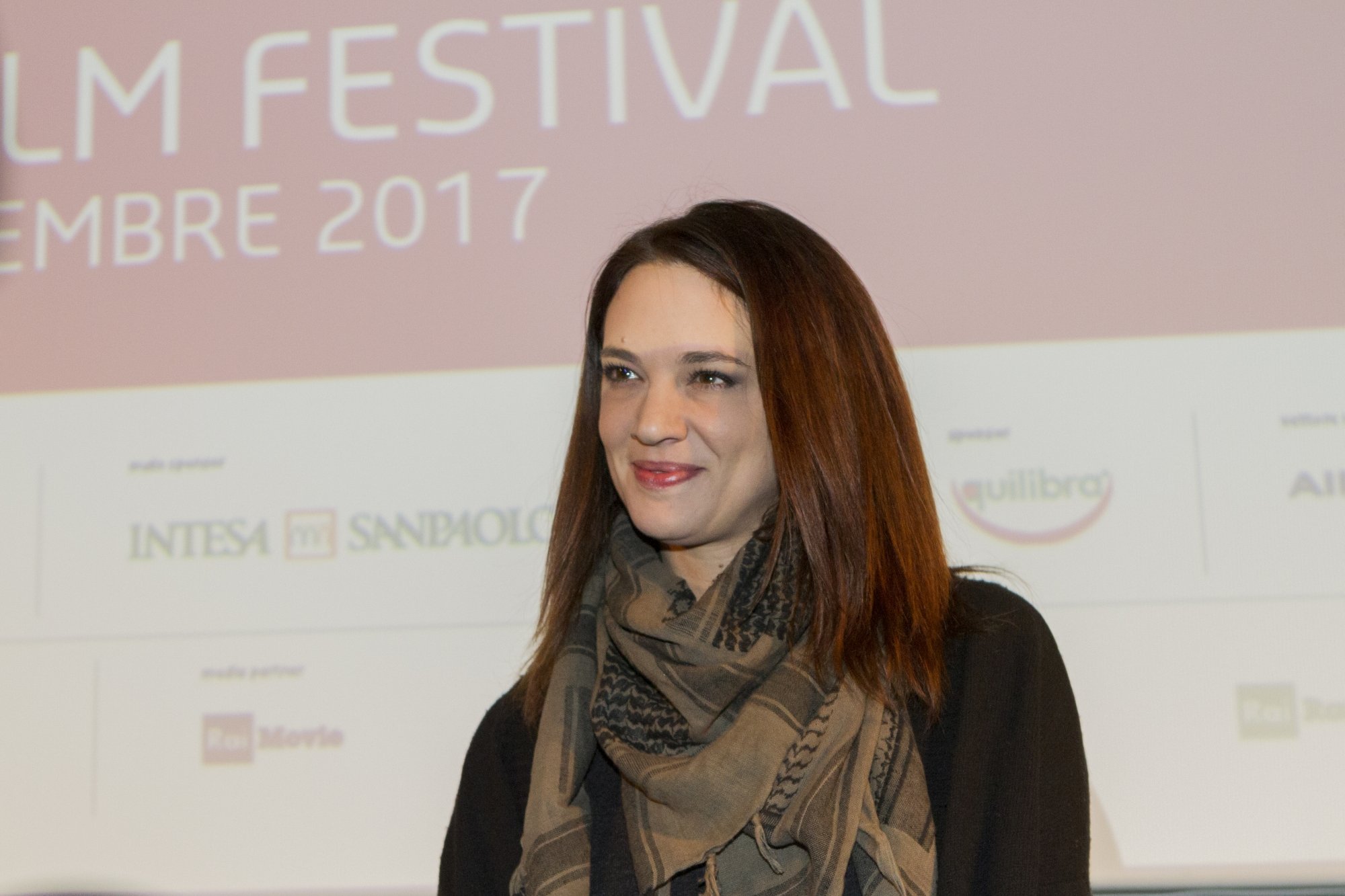 Asia Argento en interview lors du 35e Festival du Film de Turin, le 29 novembre 2017.