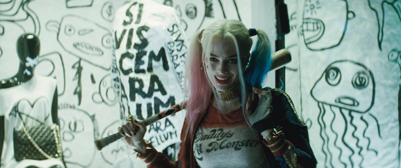 Margot Robbie dans son costume de Harley Quinn pour 