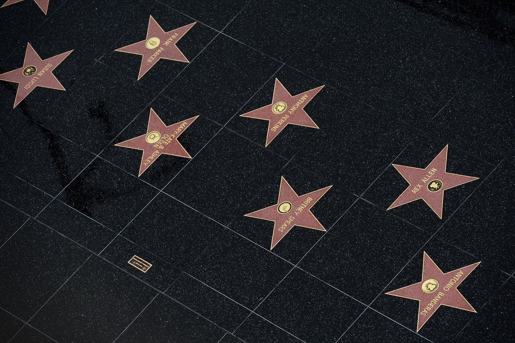 Vue générale du Hollywood Walk of Fame à Los Angeles, le 17 août 2017.
